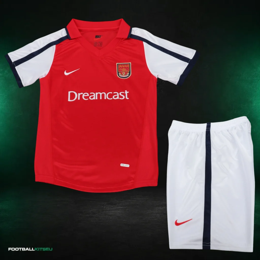 Arsenal FC Home Red Retro Kids Kit 2001/02