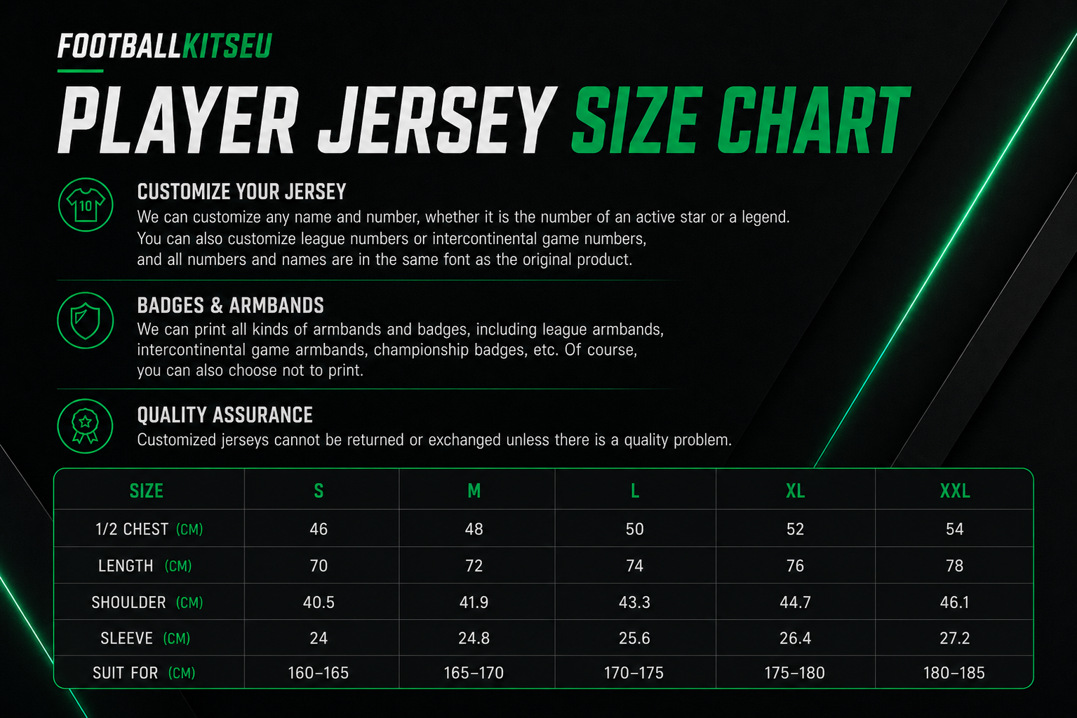 FootballKitsEU player jersey size chart